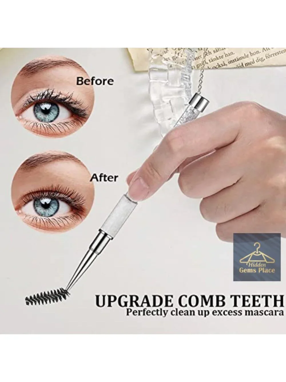 Eyelash Comb Curler Makeup Brush Mascara Brush with Cap Travel Accessories